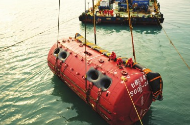 韓國(guó)沉船打撈現(xiàn)場(chǎng)