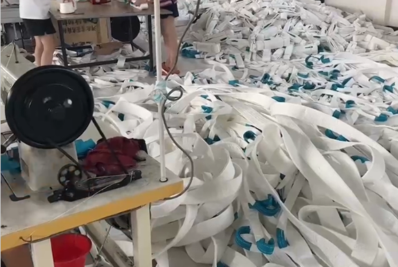 吊裝帶環(huán)扣縫制中